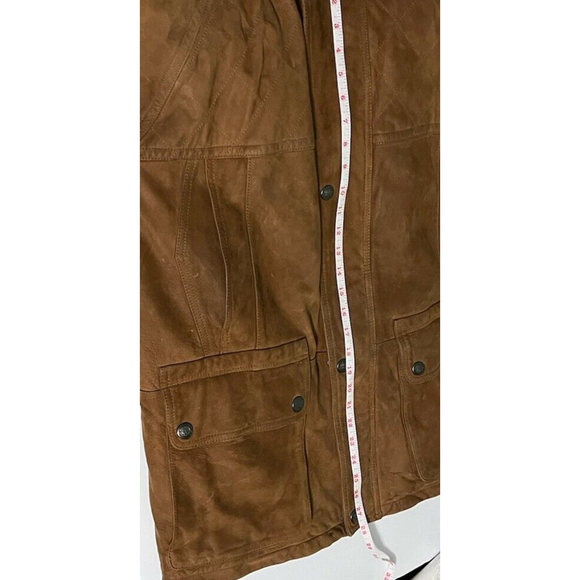 BILERMAN Jacket Men’s L Tan Brown Suede Coat Lined Interior Pockets Nature - Picture 14 of 16